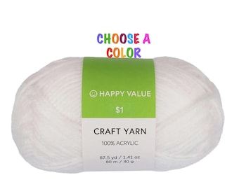 Happy Value 87.5yds Worsted Acrylic Yarn . Choose a Color
