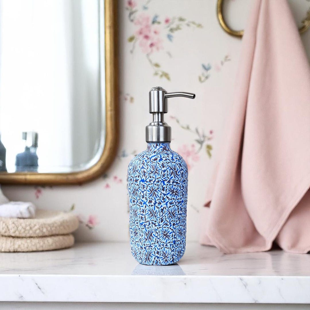 Blue Soap Dispenser, Bath Soap Dispensers, Home Decor, Vintage Design ...
