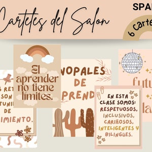 SPANISH- Neutral Classroom Posters/ Carteles de Salon Espanol