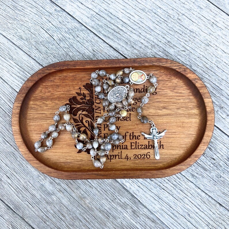 Confirmation Rosary Tray Gifts of the Spirit Personalized Catholic ...