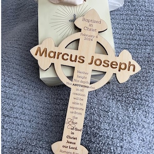 Baptism Cross Gift Nursery Decor Cross Natural Wooden Custom Engraved Keepsake Gift for Girl Christening Gift for Boy Personalized Cross