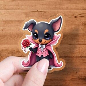 Vampir Chihuahua Aufkleber, Halloween Hund Aufkleber, Süßer Tieraufkleber, Gruselige Dekoration, Lustige Haustier Illustration, Geschenk für Hundeliebhaber