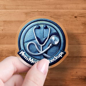 Men&#39;s Medical Checkups Sticker, Health Awareness Decal, Doctor Visit Reminder, Healthcare Emblem, Medical Professional Sticker