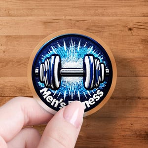 Mens Fitness Sticker, Gym Workout Motivation, Dumbbell Design, Exercise Decal, Bodybuilding Accessory, Fitness Decor, Fitness Enthusiast