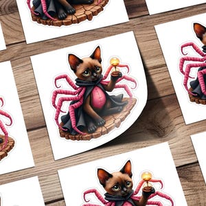 Cute Octopus Cat Sticker, Adorable Feline Octopus Hybrid, Unique Animal Illustration, Fun and Whimsical Decor, Sticker for Laptops