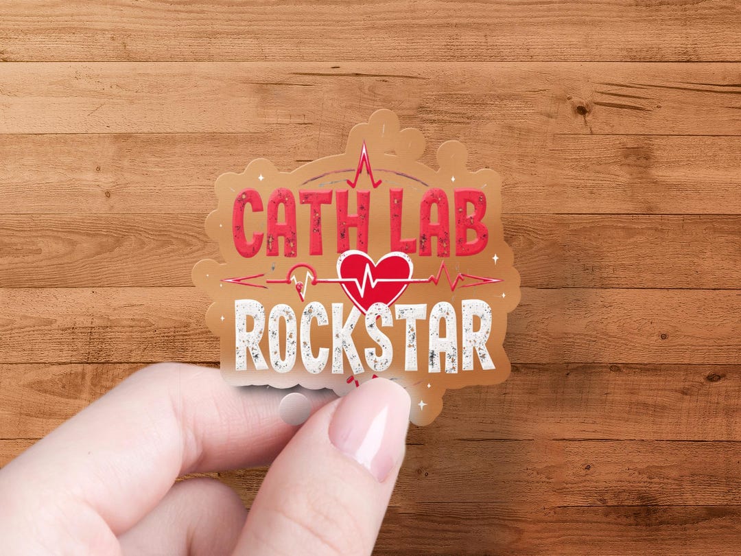 Cath Lab Rockstar Sticker, Cardiac Nurse, Heart Sticker, Doctor Gift ...