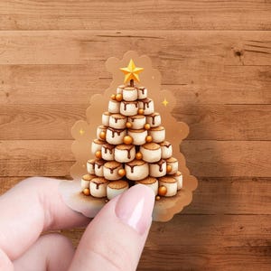Christmas Tree Marshmallow Stickers, Holiday Decor Stickers, Festive Planner Stickers, Cute Christmas Decorations, Scrapbooking Supplies