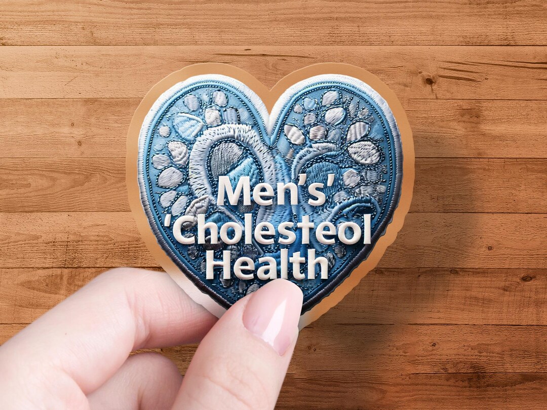 Heart Shaped Health Sticker, Men's Cholesterol Health Awareness, Blue ...
