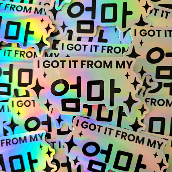 I Got it From My Umma holographic vinyl sticker / Korean American, Children of Immigrant series