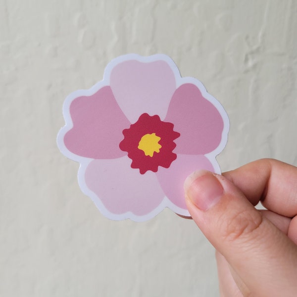 Korean rose of sharon flower matte vinyl die-cut sticker / Mugunghwa Sticker