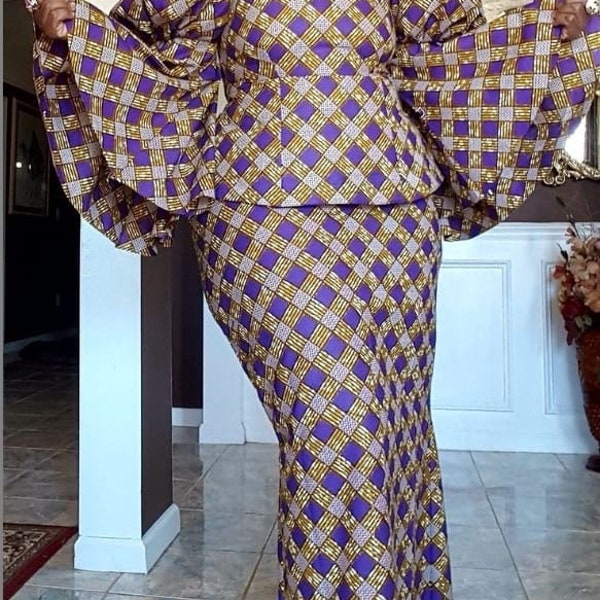 African Skirt Suit,African Skirt and Blouse,African Skirt Set,African 2 Pieces Attire For Women,African Clothing for Women,African Women Set