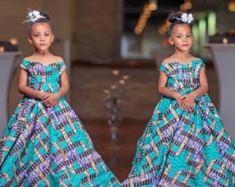 African Girl’s Dress For Pageant, African Birthday Dress For Kids,African Princess Dress, African Dress For Girls, African Girls Outfit