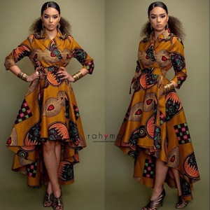 African High-low Dress,African Clothing for Women,African Birthday Dress,African Party Dress,African Dress For Pageant,African Evening Gown