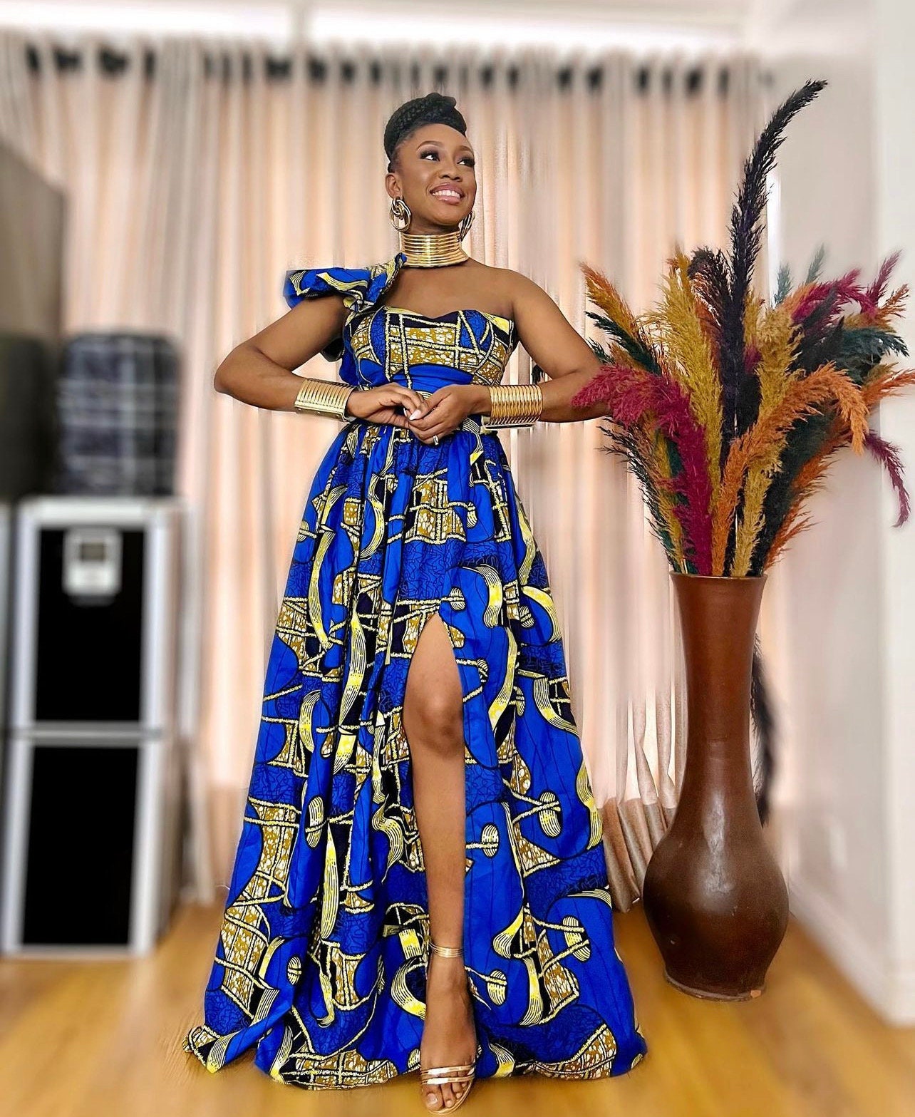 ankara chiffon dress styles Ankara Gown Ankara And Chiffon Styles Ankara Chiffon Dress Styles Ankara Dress Chiffon Straight Dress