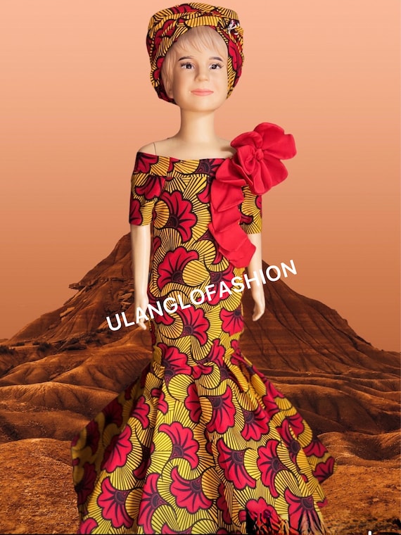 Yellow African Print Girl's Pageant Dress: Handmade Ball Gown - Etsy UK