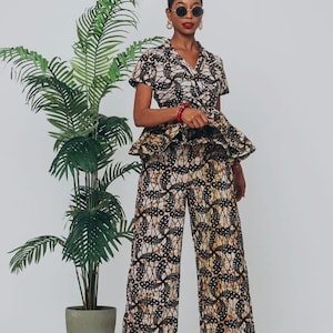 Ankara Pant Set: African Print Palazzo Pants and Top