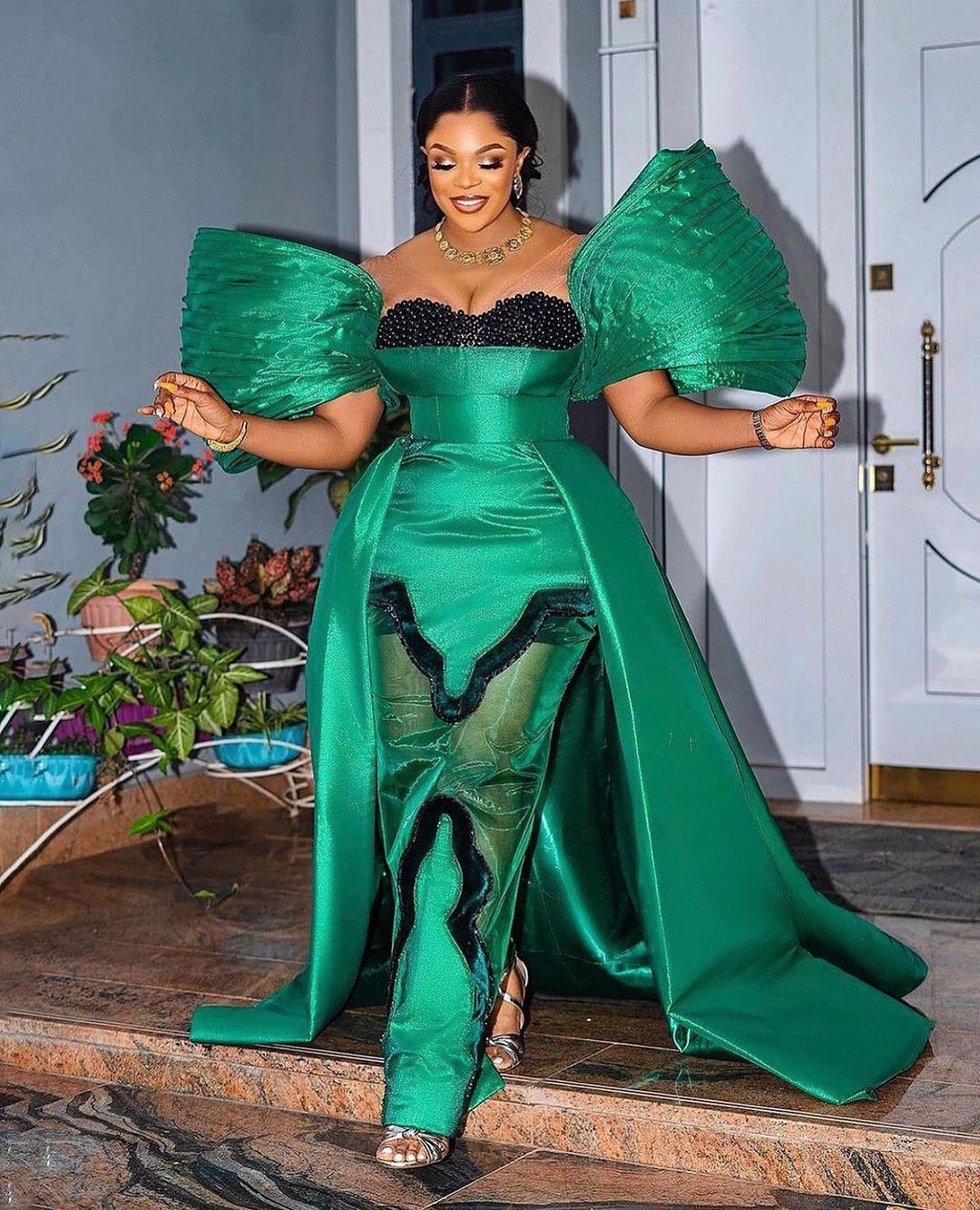 emerald green prom dress no slit Love - Emerald Green Formal Dress