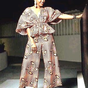 African Print Pant Set: Women's Ankara Palazzo Suit