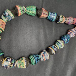 Hand-Painted Terracotta Trade Beads – Bold African Style, Vintage Artisan Pottery Beads