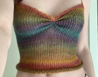 handmade knitted cinched tube top/ crochet tube top/ knitted top/ crochet top/ crochet clothes/ knitted clothes/ tube top