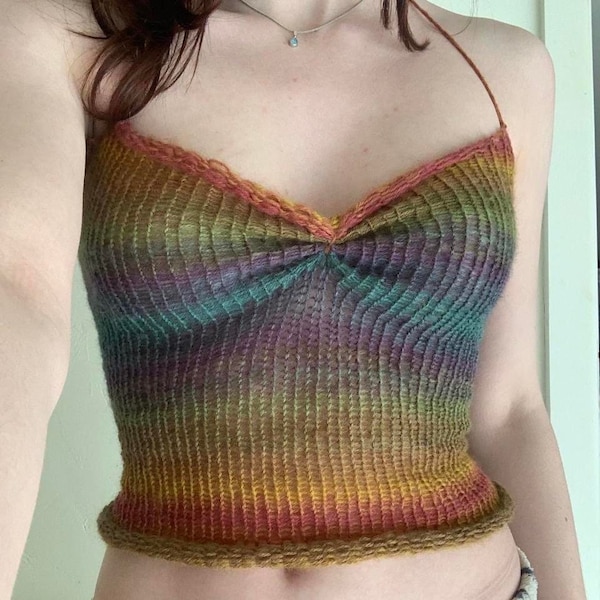 handmade knitted cinched tube top/ crochet tube top/ knitted top/ crochet top/ crochet clothes/ knitted clothes/ tube top