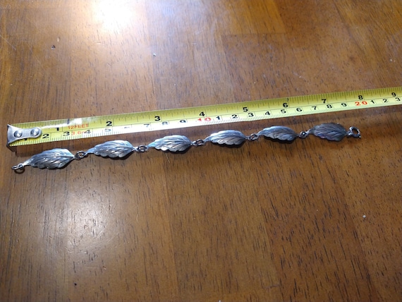 Sterling silver leaf bracelet - image 2