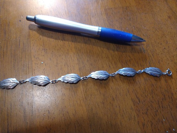 Sterling silver leaf bracelet - image 8