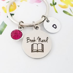 Book Nerd Keychain - Book Lover Keychain -Book Keychain - Book Jewelry - Teacher Gift - Librarian Gift - Author Gift - Writer Keychain