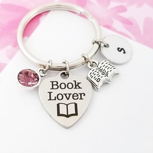 Book Lover Keychain - Book Nerd Keychain - Teacher Keychain - Book Keychain - Writer Gift - Teacher Gift - Book Jewelry - Author Gift