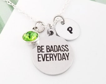 Be Badass Everyday Necklace - Workout Necklace - Workout Jewelry - Fitness Necklace - Personal Trainer Necklace - Crossfit Necklace