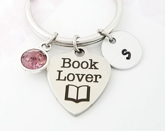 Book Nerd Keychain - Book Lover Keychain -Book Keychain - Book Jewelry - Teacher Gift - Librarian Gift - Author Gift - Writer Keychain