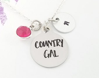 Country Gal Necklace - Cowgirl Necklace - Cowgirl Charm Necklace - Cowgirl Jewelry - Country Girl Necklace - Cowgirl Gift - Cowboy Necklace