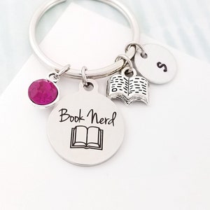 Book Lover Keychain - Book Nerd Keychain - Teacher Keychain - Book Keychain - Writer Gift - Teacher Gift - Book Jewelry - Author Gift