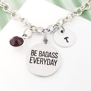 Be Badass Everyday Bracelet - Workout Bracelet - Workout Jewelry - Fitness Bangle - Gym Bracelet Weightlifting Bangle - Crossfit Bracelet