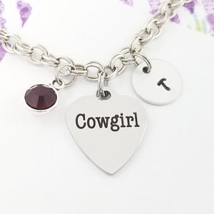 Cowgirl Bracelet - Country Gal Bangle - Cowgirl Charm Bangle - Cowgirl Jewelry - Country Girl Bracelet - Cowgirl Gift - Cowboy Bangle