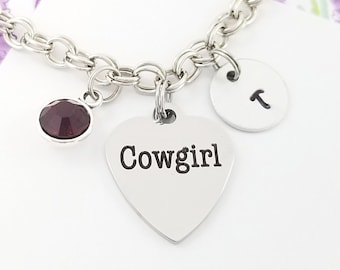 Cowgirl Bracelet - Country Gal Bangle - Cowgirl Charm Bangle - Cowgirl Jewelry - Country Girl Bracelet - Cowgirl Gift - Cowboy Bangle
