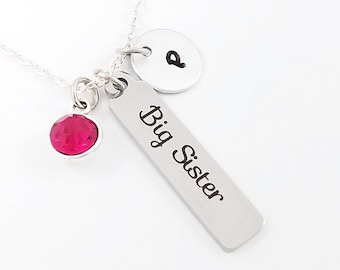 Big Sister Necklace - Big Sister Charm Necklace - Personalized Necklace - Custom Gift - Initial Necklace - Gift for Big Sister Gift