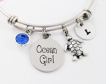 Turtle Bracelet - Ocean Girl Bangle - Turtle Bangle - Tortoise Bangle - Beach Bracelet - Sea Soul Bangle - Beach Wedding Bracelet