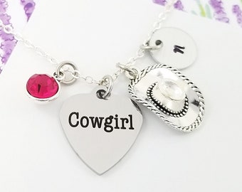 Cowgirl Hat Necklace - Cowgirl Necklace - Cowgirl Charm Necklace - Cowgirl Jewelry - Country Girl Necklace - Cowgirl Gift - Cowboy Necklace