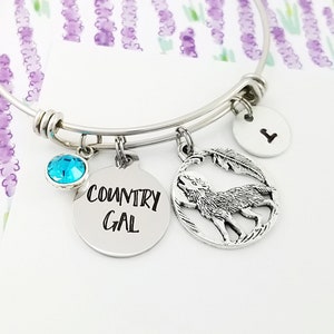 Howling Wolf Bracelet - Wolf Charm Bangle - Cowgirl Jewelry - Wolf Bangle - Cowgirl Gift - Cowboy Bangle - Spirit Animal Bangle Bracelet