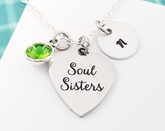 Soul Sisters Necklace - Soul Sister Charm Necklace - Personalized Necklace - Custom Gift - Initial Necklace - Best Friend Gift