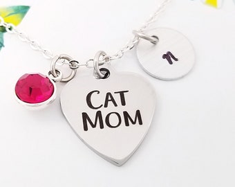 Cat Mom Necklace - Cat Lady Necklace - Cat Necklace - Cat Charm Necklace - Cat Jewelry - Cat Lover Necklace - Cat Mom Jewelry