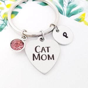 Cat Mom Keychain - Cat Lady Keychain - Cat Keychain - Cat Charm Keychain - Cat Jewelry - Cat Lover Keychain - Cat Mom Keychain Cat Gift