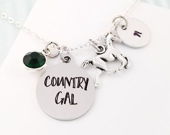 Running Horse Necklace - Cowgirl Necklace - Cowgirl Charm Necklace - Horse Jewelry - Cowgirl Gift - Cowboy Necklace - Equestrian Gift