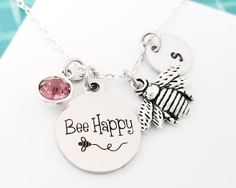 Bee Happy Necklace - Etsy