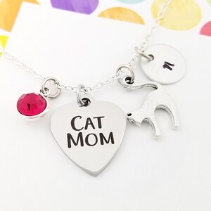 Cat Mom Necklace - Cat Lady Necklace - Cat Necklace - Cat Charm Necklace - Cat Jewelry - Cat Lover Necklace - Cat Mom Jewelry