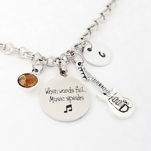 Electric Guitar Bracelet - Music Bangle - Musician Bracelet - Music Bracelet - Guitar Charm Bracelet - Guitar Bangle - Guitar Player Gift
