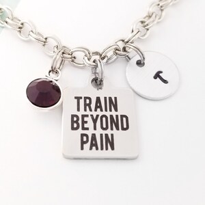 Train Beyond Pain Bracelet - Workout Bracelet - Workout Jewelry - Fitness Bangle - Gym Bracelet Weightlifting Bangle - Crossfit Bracelet