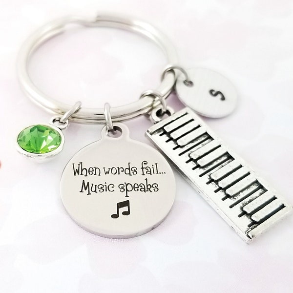 Piano Keychain - Keyboard Keychain - Musician Keychain - Band Gift - Music Note Charm Jewelry - Piano Charm Keychain - Piano Player Gift