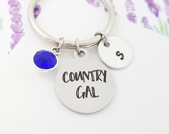 Country Gal Keychain - Cowgirl Keychain - Cowgirl Charm Keychain - Cowgirl Jewelry - Country Girl Keychain - Cowgirl Gift - Cowboy Keychain